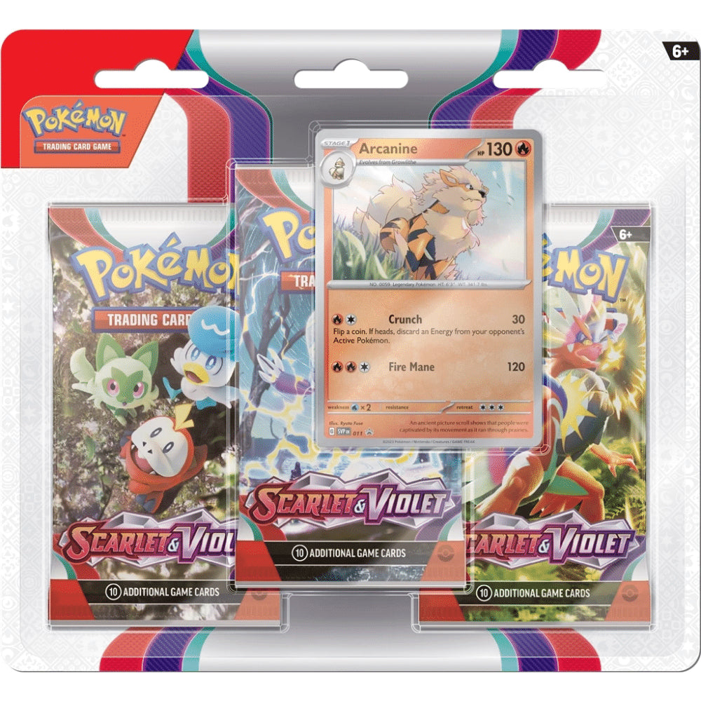 Pokemon Scarlet & Violet 3-pack Blister - Arcanine