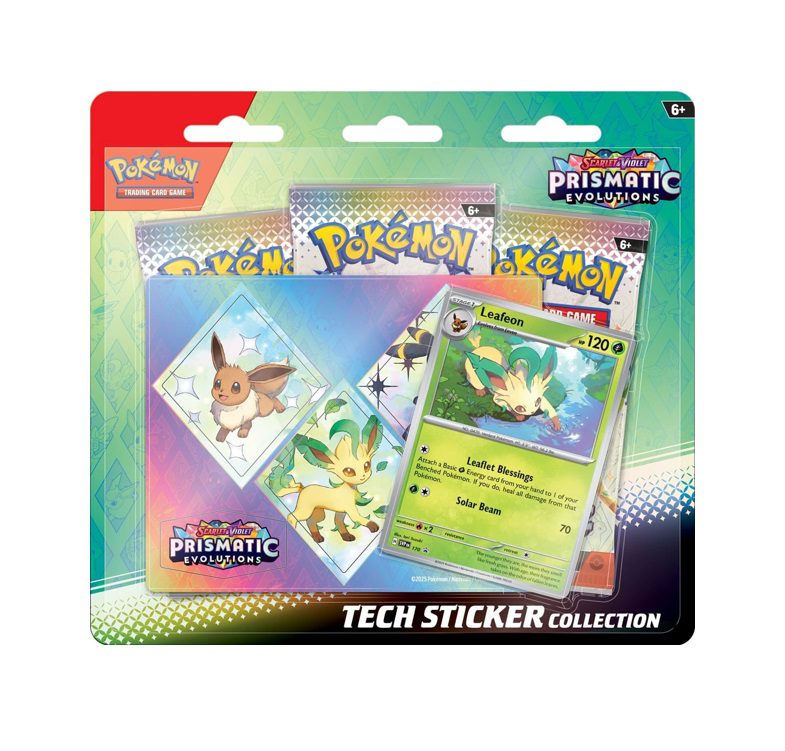 Pokemon Prismatic Evolutions Tech Sticker Collection Leafeon