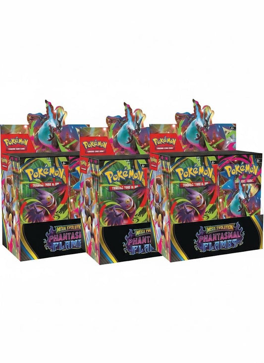 Triple Deal: Pokemon Mega Evolution Phantasmal Flames Boosterbox